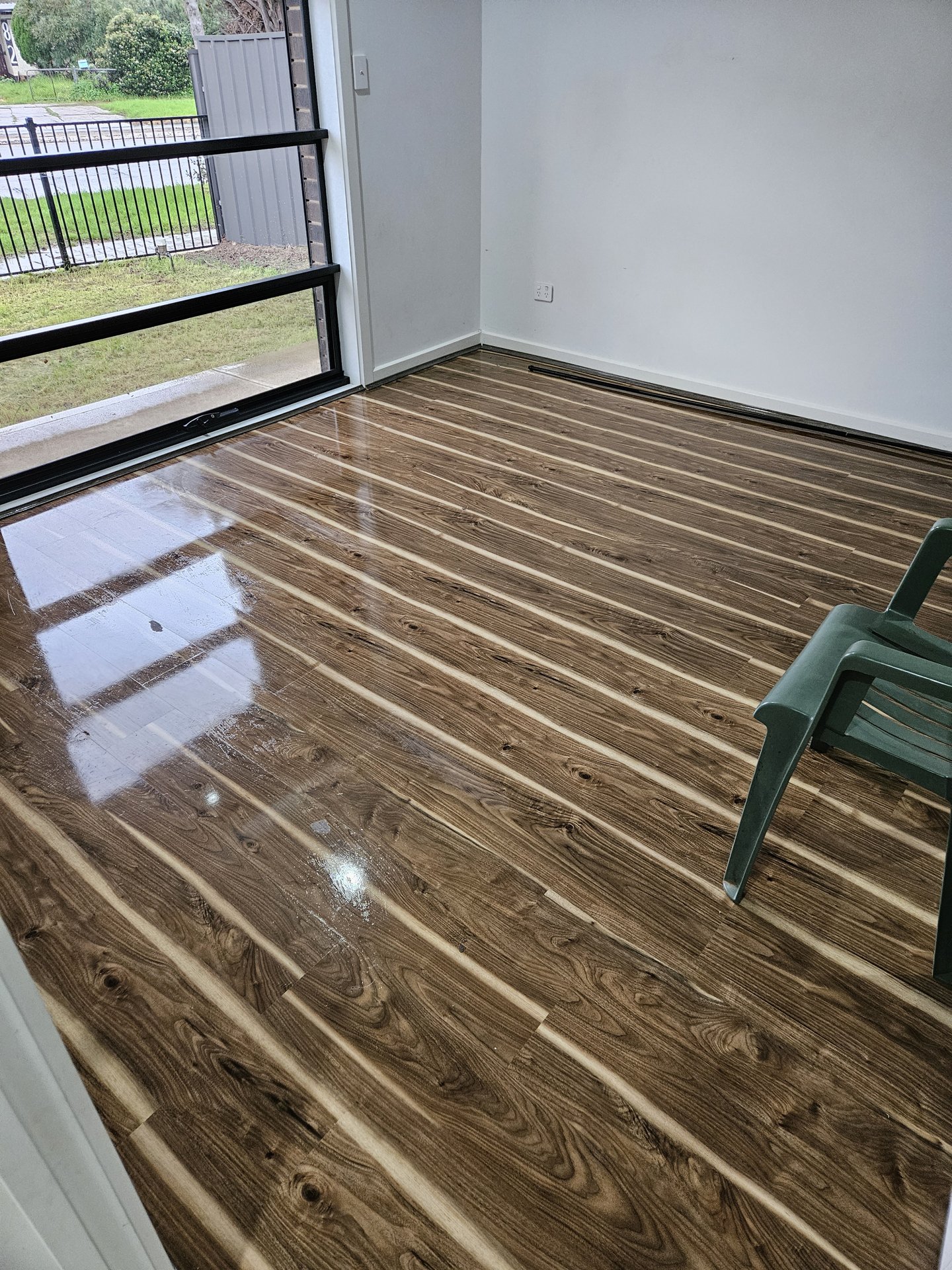 Timber floor gleaming after professional clean