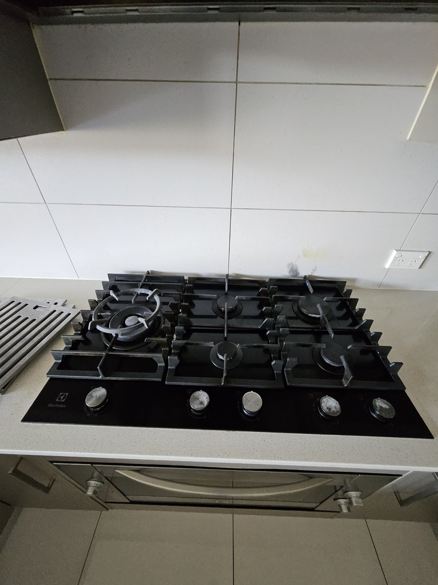 Gas cooktop detailed and polished