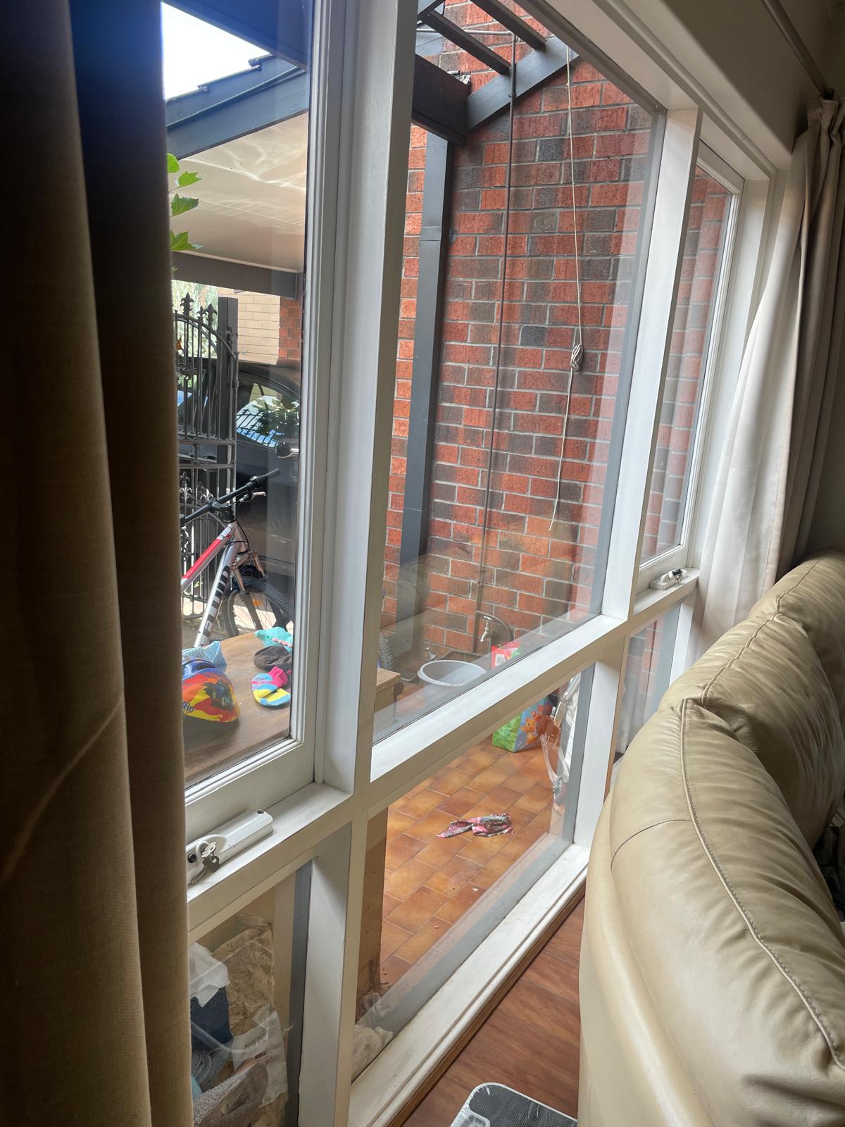 Interior window glass cleaned